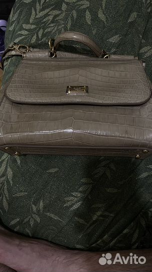 Bolsa Dolce & Gabbana Sicily em Croco bege