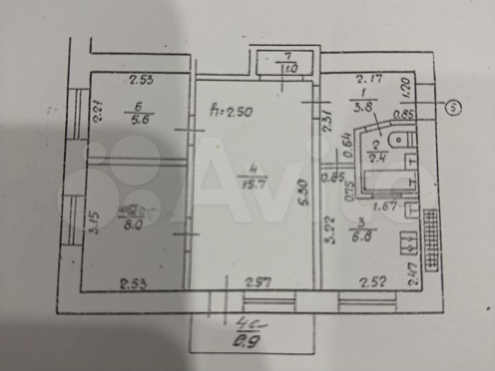 3-к. квартира, 44,2 м², 2/2 эт.