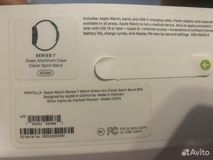 Часы apple watch 7 45 mm green