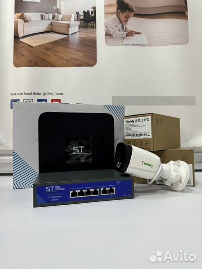 Комлект IP видеонаблюдения Tiandy на 2 камеры