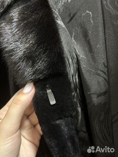 Шуба стриженный бобрик,отделка норка