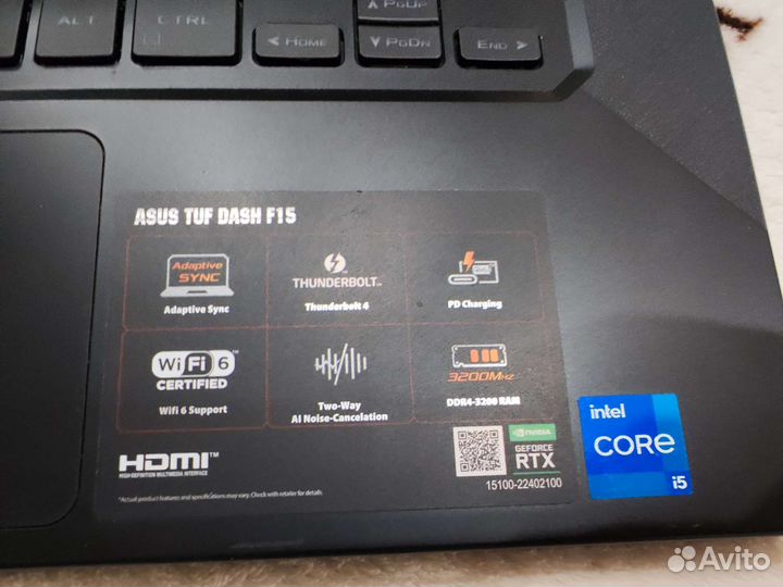 Ноутбук Asus tuf i5 16gb 3060