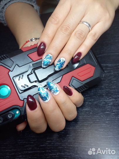 Маникюр комбинированный с покрытием гель-лак