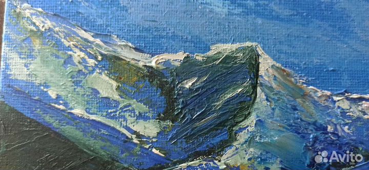 Горное озеро маслом на холсте