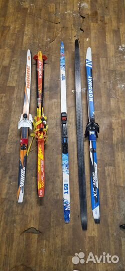 Беговые и горные лыжи ботинки палки любого разм
