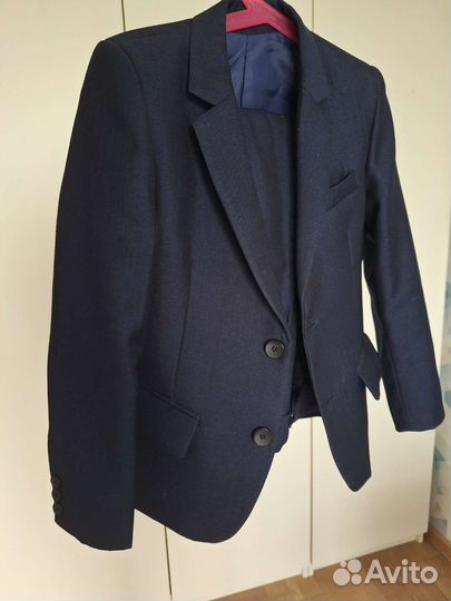 Школьный костюм для мальчика тройка 122 128 синий