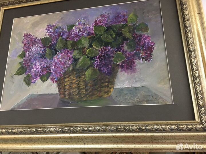 Картина маслом сирень