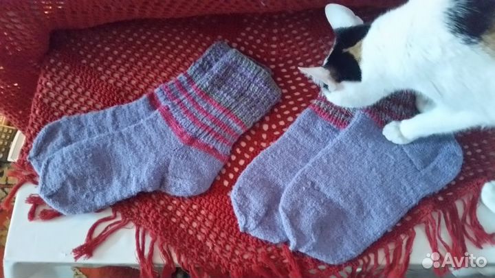 Вязаные шерстяные носки