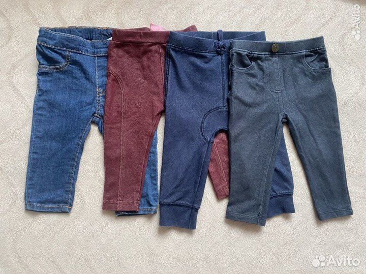 Джегинсы для девочки, мальчика 68, 74 пакетом