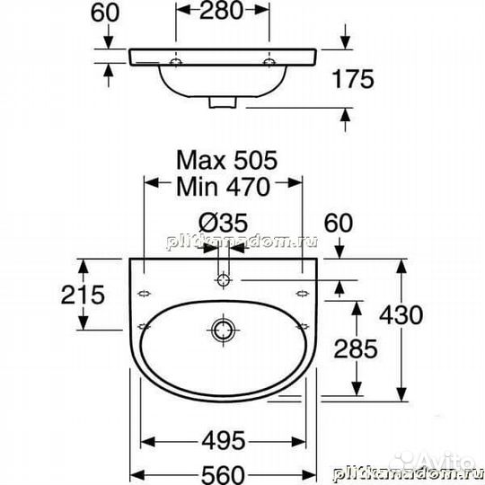 Gustavsberg Nautic 55569901 раковина 56х43