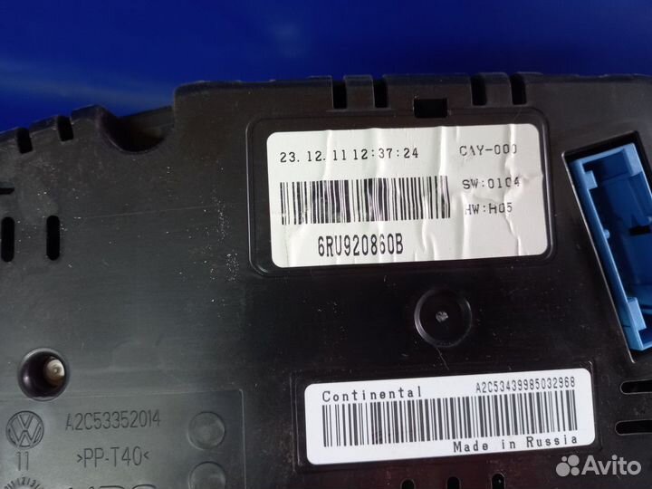 Панель приборов Volkswagen polo