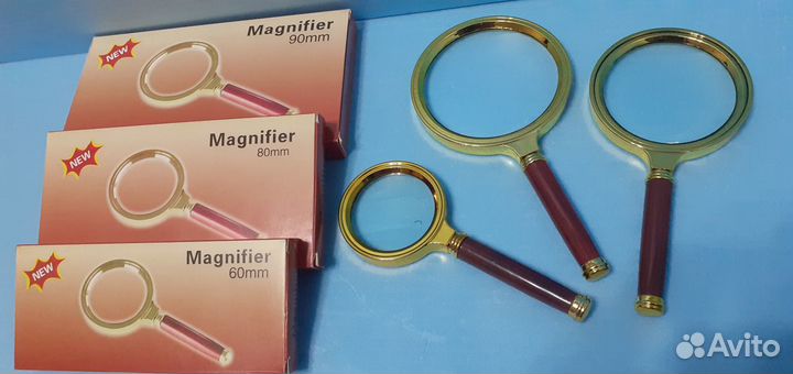 Лупы 4-кр увеличение 60 70 90мм кристальное стекло