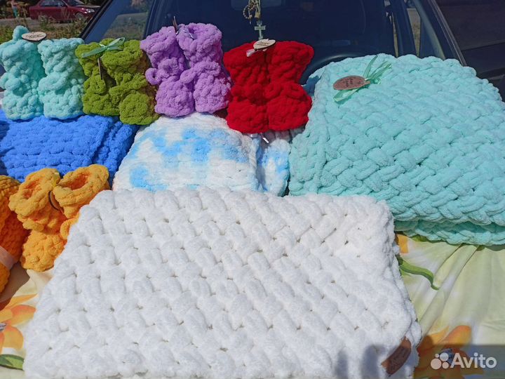 Плед детский вязаный ручная работа