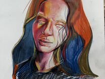 Портрет девушки цветными карандашами