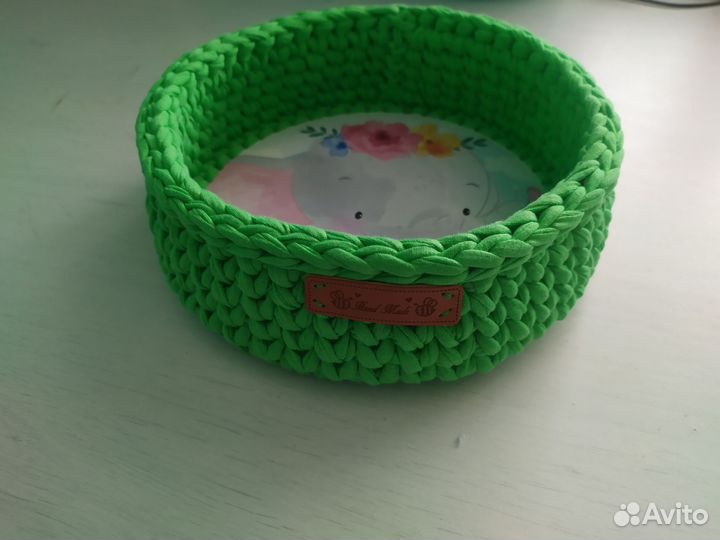 Вязаные корзинки ручной работы