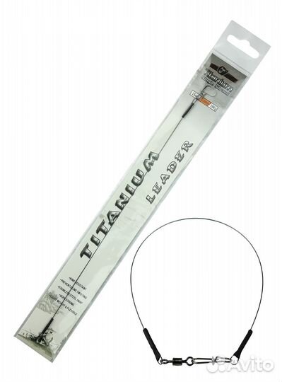 Поводок титановый, 25 см, тест 18кг