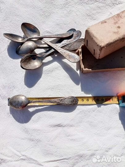 Чайные ложки мельхиор набор 8 шт