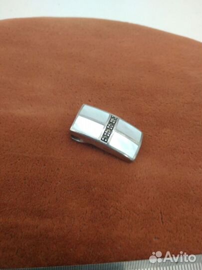 Подвес перламутр марказиты серебро 925 Стерлинг п