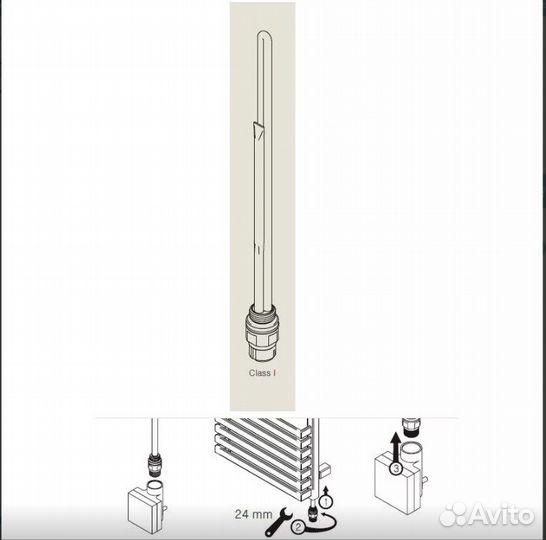 Тэн для полотенцесушителя Блок Terma KTX-4 Белый в