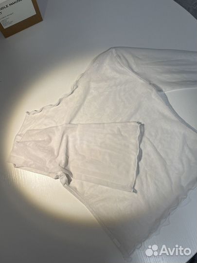 Лонгслив прозрачный белый 40-42