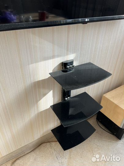 Стеклянная полка пол тв