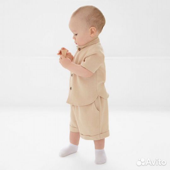 Костюм лен рубашка шорты