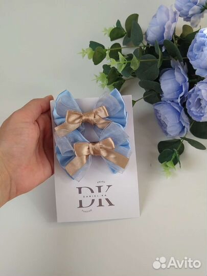 Банты для волос голубые/синие.Разные модели