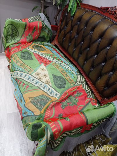 Палантин двухсторонний kenzo шелк/хлопок италия