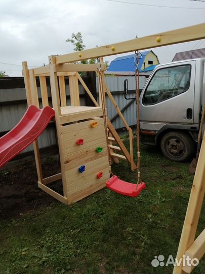 Детская площадка Сибирь Эко 2 с пологой лесницей