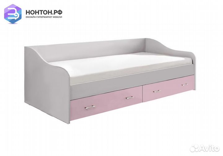 Кровать Вега fashion-1 белый / розовый