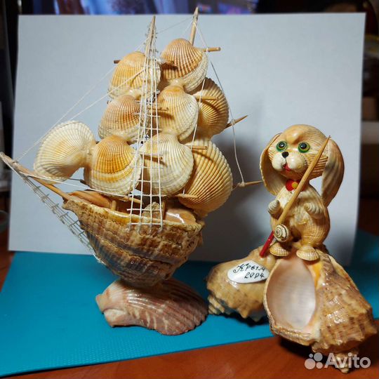 Морские ракушки раковины статуэтка Корабль