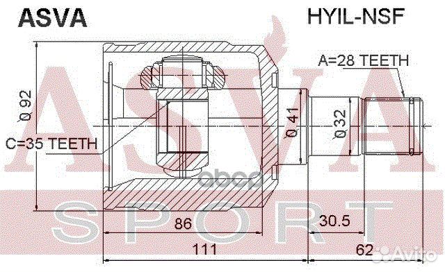 ШРУС внутренний перед лев hyilnsf asva