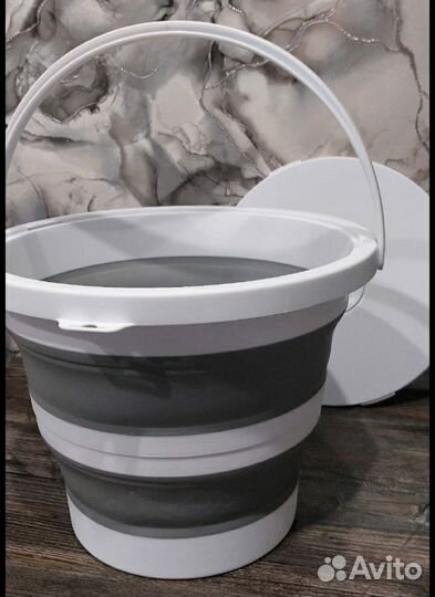 Складное ведро с крышкой,для уборки,рыбалки