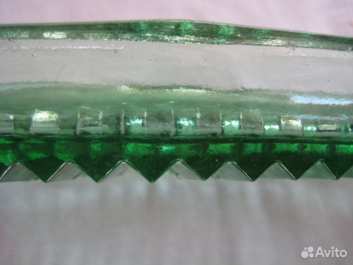 Селедочница бсз зеленое стекло СССР