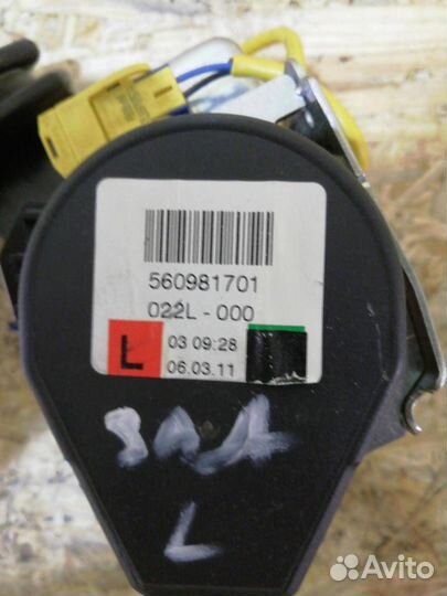 Ремень безопасности задний левый Volkswagen