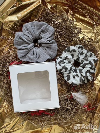 Резинки для волос из муслина. Набор