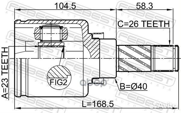 ШРУС внутренний перед лев 0211C11LH Febest