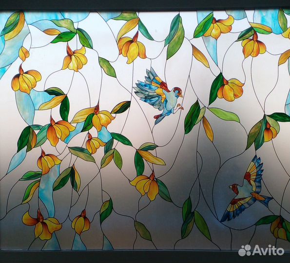 Витражи на готовые окна и двери без замены стекла