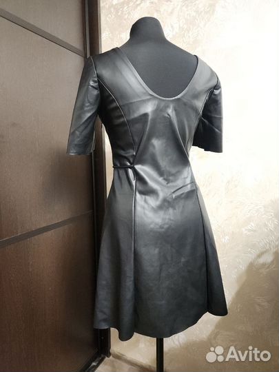 Кожаное платье mango 42 44