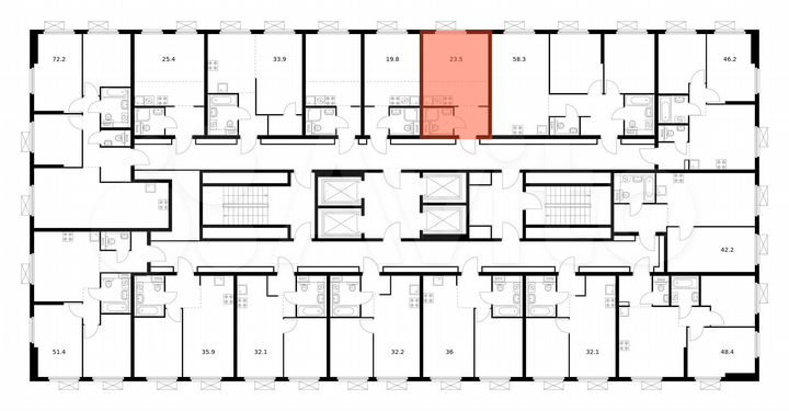 Квартира-студия, 23,5 м², 17/28 эт.
