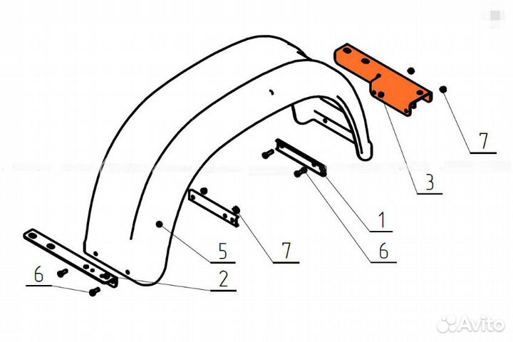 Кронштейн крепления левого крыла мзса 81771G (011