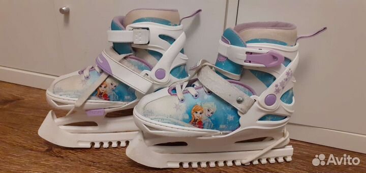 Коньки раздвижные Холодное сердце. Р-р 31-36