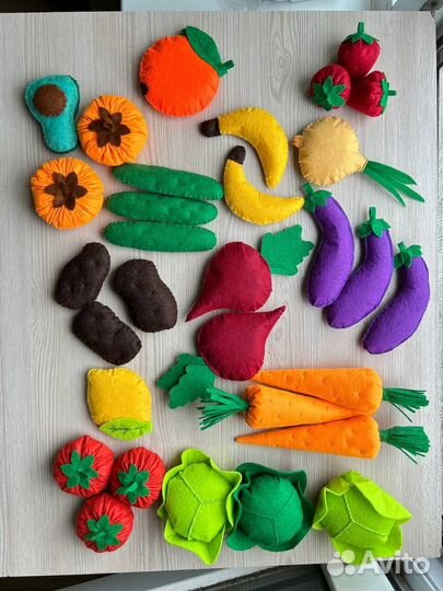 Огород из фетра, овощи, фрукты из фетра
