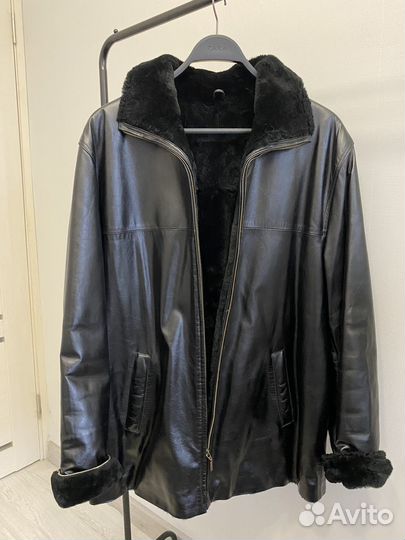Кожаная куртка мужская зимняя бу