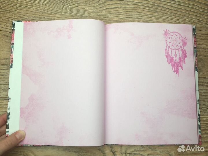 Блокнот ежедневник скетчбук розовый белый
