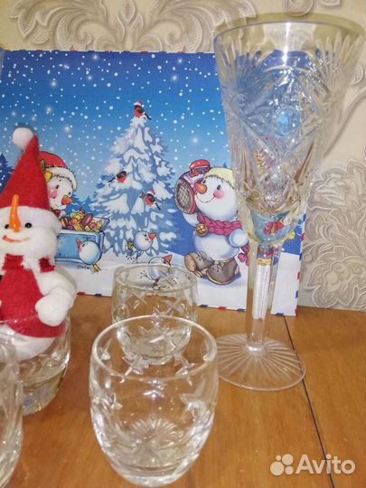 Хрустальные фужеры, стопки СССР винтаж