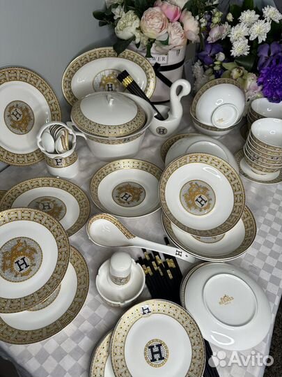 Столовый сервиз фарфор hermes