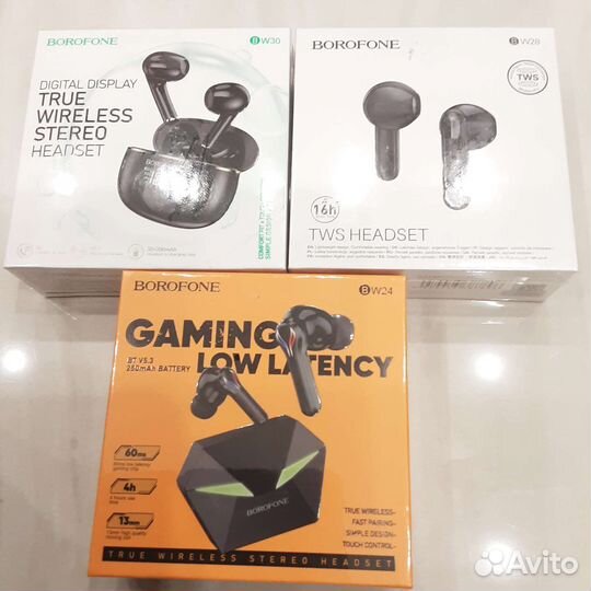 Беспроводные наушники Borofone, модели в описании