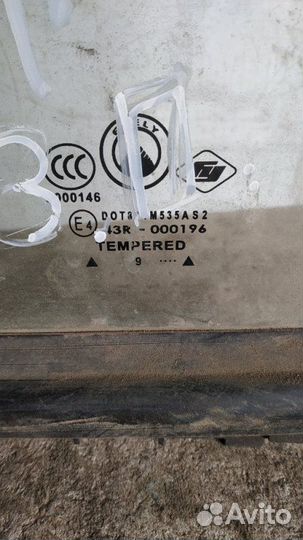 Стекло кузовное глухое заднее правое Geely Mk