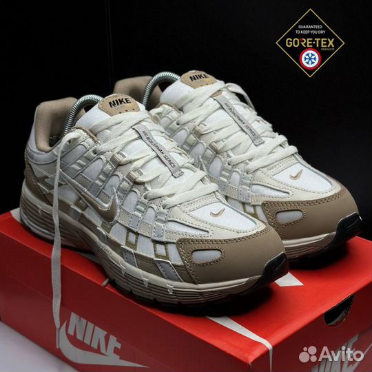 Кроссовки зимние Nike P-6000 white and brown